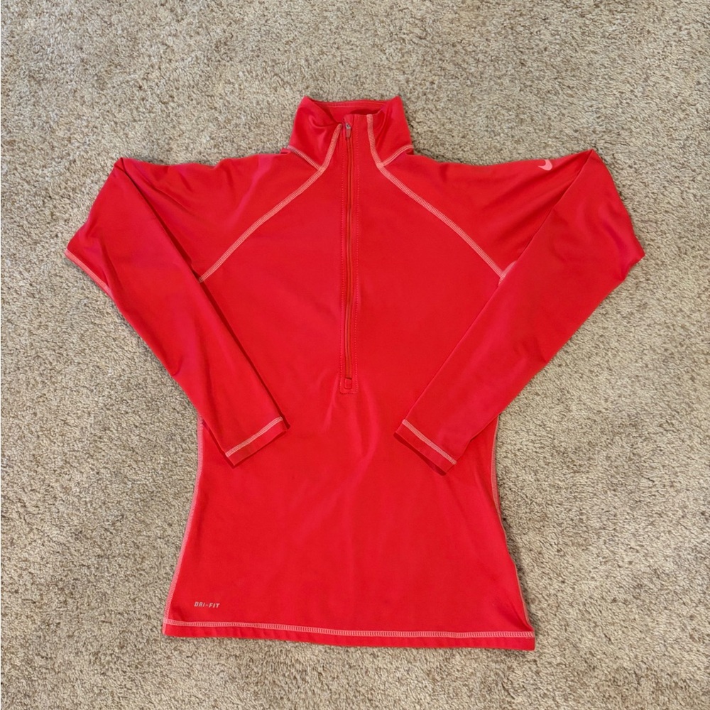 Nike Pro Red Quarter-Zip Top